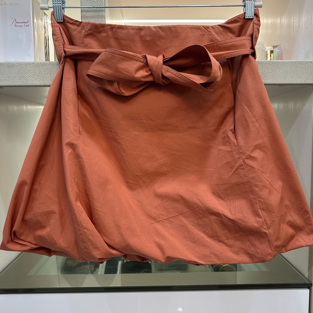 Salvatore Ferragamo Terracotta Mini Skirt with Bow Size 48
